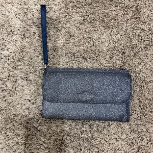 Kate Spade Glitter Silver Clutch